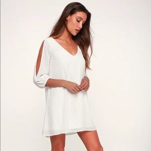 Lulus Shifting Dears Ivory Long Sleeve Dress